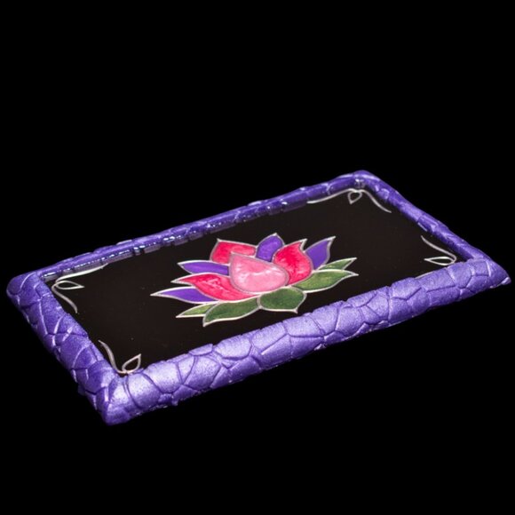 Lotus Blossom Stone Edge Vanity Tray | Perfume Tray | Candle Tray - Picture 3 of 3